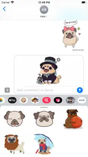 puppies cute pug stickers iphone images 3