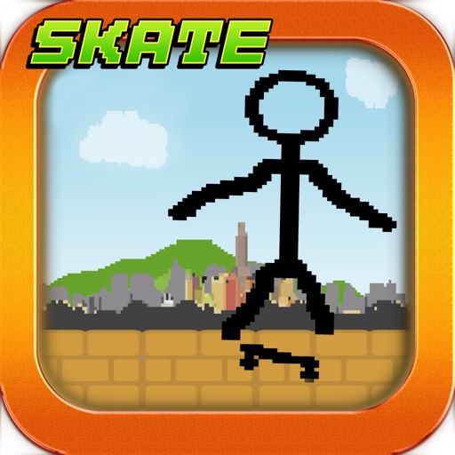 Tiny Stick-Man Skate-Boarding Awsome Pixel Game app reviews download