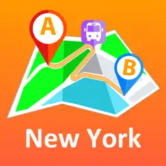 new york city - offline map logo, reviews