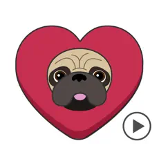 pug love animated dog stickers logo, reviews