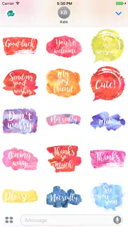watercolor emoji stickers for imessage & whatsapp iphone resimleri 1