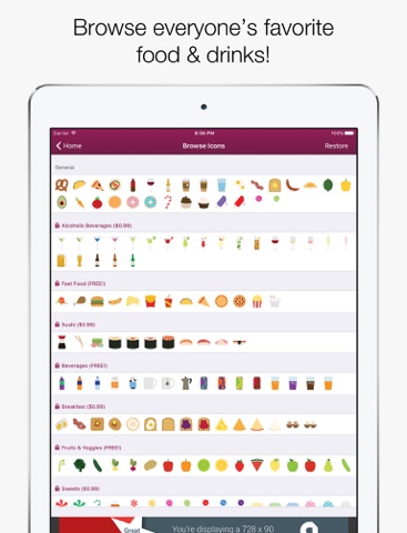 yumemoji emoji keyboard - everyone’s favorite food and drinks! ipad images 3