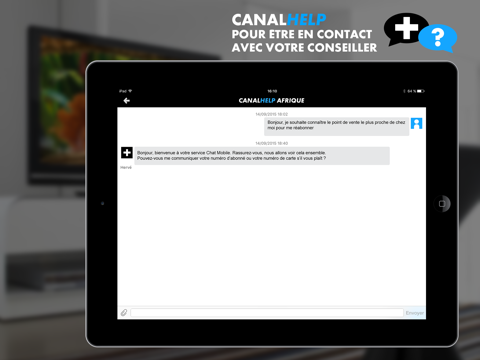 canal help afrique, l'application pour être en contact avec votre conseiller iPad Captures Décran 2