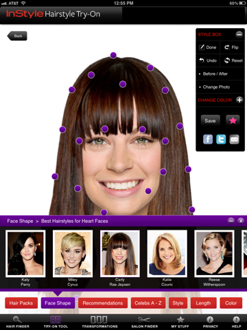 instyle hairstyle try-on ipad images 2
