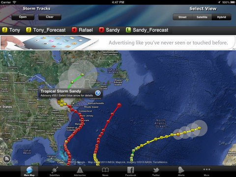 hurricane tracker by hurricanesoftware.com's - ihurricane free ipad images 1