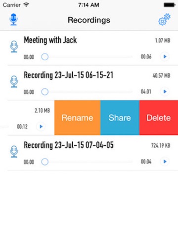 voice recorder app iPad Captures Décran 3