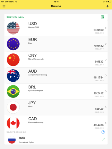 Валюты: курсы валют на 1С, конвертер и калькулятор денег, курс обмена доллара, евро, фунта, рубля айпад изображения 1