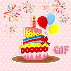 birthday cake gif stickers logo, reviews
