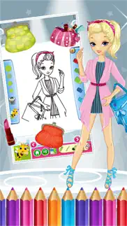 pretty girl fashion colorbook drawing to paint coloring game for kids iphone images 2