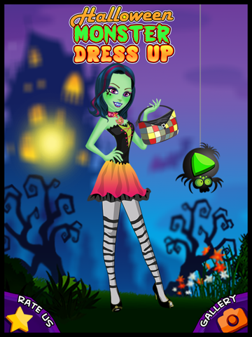 a monster make-up girl dress up salon - style me on a little spooky holiday night makeover fashion party for kids ipad images 4