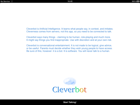 cleverbot ipad capturas de pantalla 1