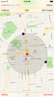 map tools - area, distance, radius and angle measurement iphone resimleri 4