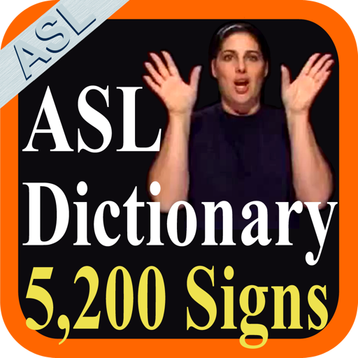 asl dictionary american sign language logo, reviews