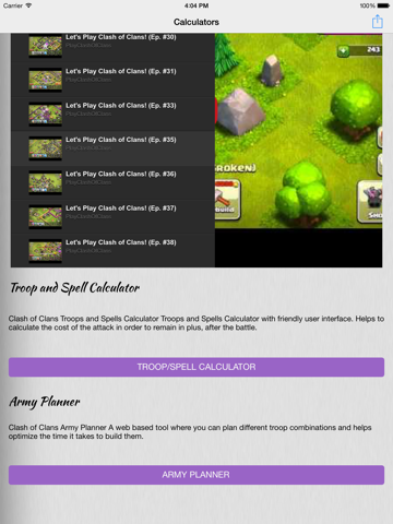 calculators for clash of clans - video guide, strategies, tactics and tricks with calculators ipad images 2