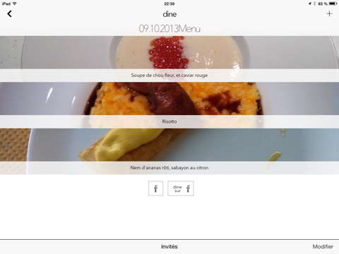 dine - votre journal culinaire iPad Captures Décran 1