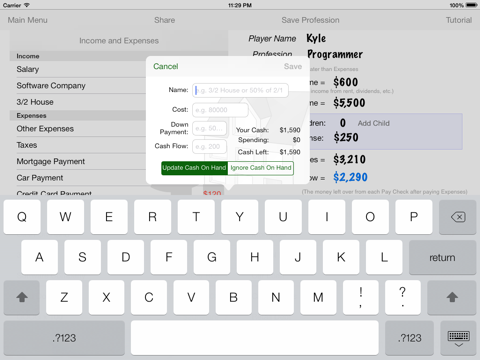 cashflow balance sheet iPad Captures Décran 3