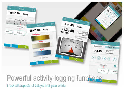 firstyear - baby feeding timer, sleep, diaper log ipad images 2