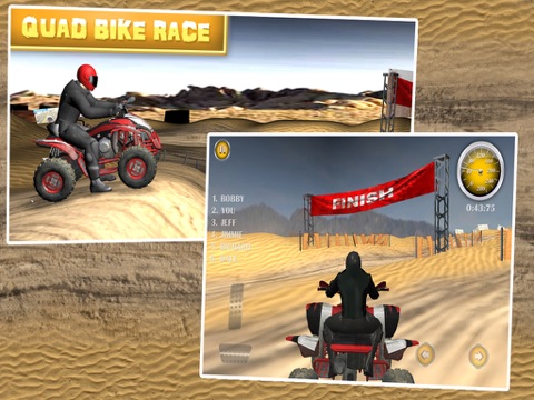 quad bike race - desert offroad ipad images 1