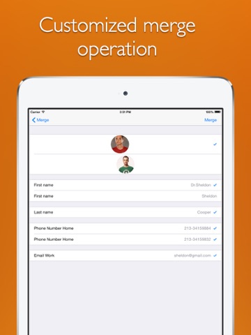 remove duplicate contacts -- support backup and merge now! ipad images 4