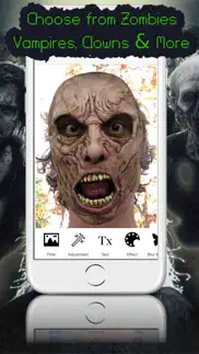 mask booth - transform into a zombie, vampire or scary clown iphone resimleri 2