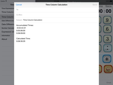 hours, minutes & seconds calculator with date diff iPad Captures Décran 4
