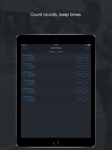 roundcount - count rounds, keep times. ipad images 1