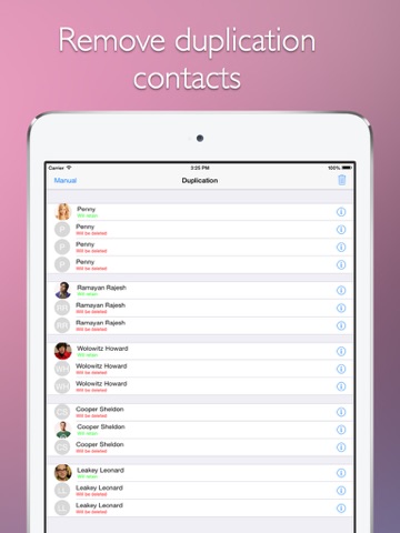 remove duplicate contacts -- support backup and merge now! ipad images 2