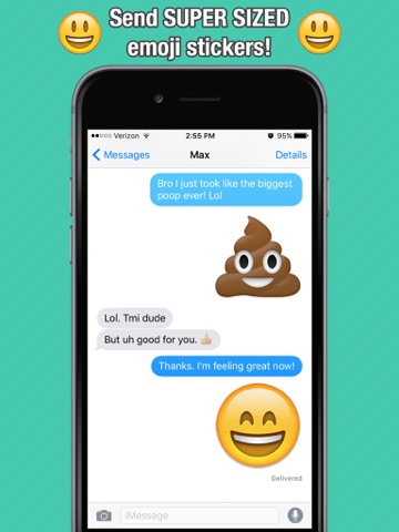 super sized emoji - big emoticon stickers for messaging and texting ipad images 1