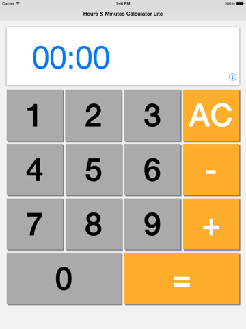 heures & minutes calculator lite iPad Captures Décran 1