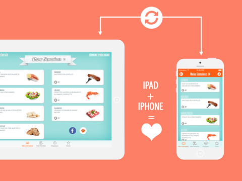 menu semaines - planifiez votre cuisine avec votre livre de recettes personnelles iPad Captures Décran 2