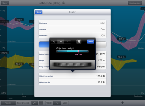 wiscale - ipad version for weight and blood pressure only iPad Captures Décran 2