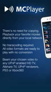 mcplayer wireless upnp video player for iphone, stream movies on hd tv iphone resimleri 1