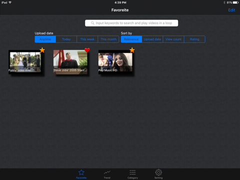looptube hd - autoplay videos in a loop iPad Captures Décran 1