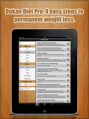 dukan diet free - recipes to lose weight iPad Captures Décran 1