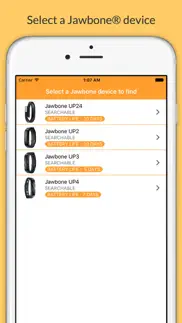 finder for jawbone - find your lost up24, up2, up3 and up4 iphone images 1
