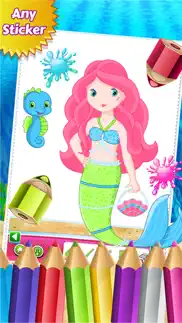 mermaid princess colorbook drawing to paint coloring game for kids iphone images 4