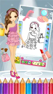 pretty girl fashion colorbook drawing to paint coloring game for kids iphone images 3