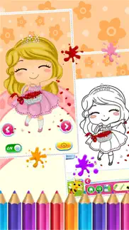 sweet little girl coloring book art studio paint and draw kids game valentine day iphone images 3