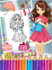 pretty girl fashion colorbook drawing to paint coloring game for kids ipad images 4