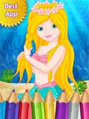 mermaid princess colorbook drawing to paint coloring game for kids ipad images 1