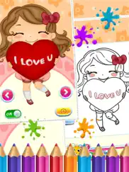 sweet little girl coloring book art studio paint and draw kids game valentine day ipad images 4