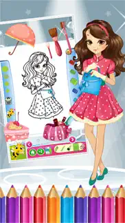 pretty girl fashion colorbook drawing to paint coloring game for kids iphone images 4