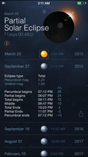 solar and lunar eclipses - full and partial eclipse calendar iphone bildschirmfoto 3