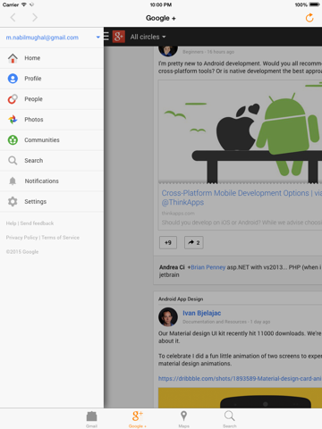 tabs for google - gmail, google plus, maps and search ipad images 2