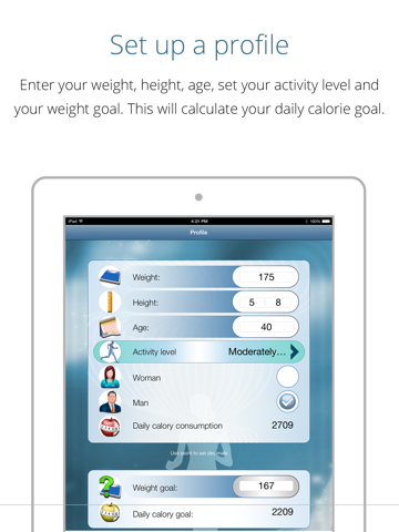 calorie counter free - lose weight, gain fitness, track calories and reach your weight goal with this app as your pal ipad images 4