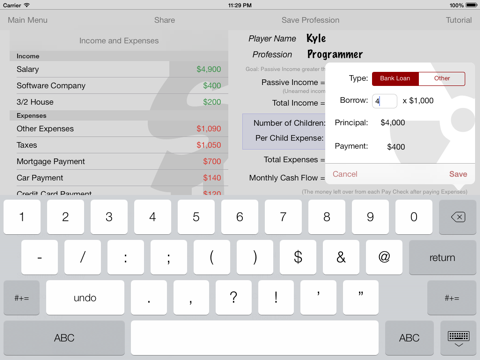 cashflow balance sheet iPad Captures Décran 4