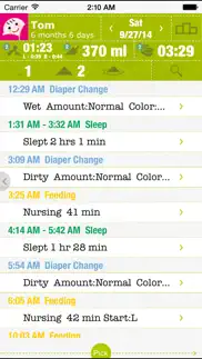firstyear - baby feeding timer, sleep, diaper log iphone images 2