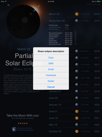 solar and lunar eclipses - full and partial eclipse calendar ipad images 3