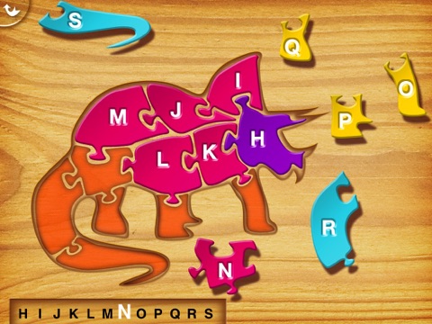 my first wood puzzles: dinosaurs - a free kid puzzle game for learning alphabet - perfect app for kids and toddlers! ipad images 1