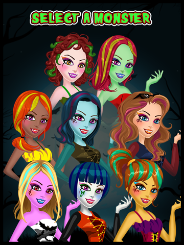 a monster make-up girl dress up salon - style me on a little spooky holiday night makeover fashion party for kids ipad images 3